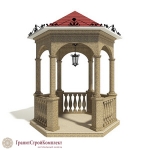 Восточный тип беседки из натурального камня,гранит Куртинский, Дымовский