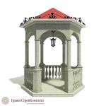 Восточный тип беседки из натурального камня, гранит Мансуровский