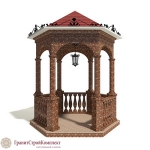 Восточный тип беседки из натурального камня,гранит Капустинский