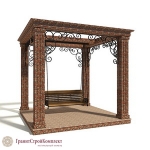 Беседка из натурального камня в стиле барокко и рококо,гранит Капустинский