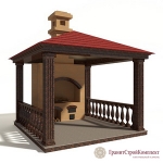 Беседка из натурального камня в стиле Аля Рус,гранит